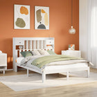 Bed met boekenkast zonder matras grenenhout wit 120x190 cm