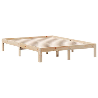 Bed met boekenkast zonder matras massief grenenhout 140x190 cm