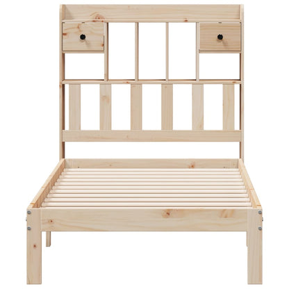 Bed met boekenkast zonder matras massief grenenhout 90x200 cm