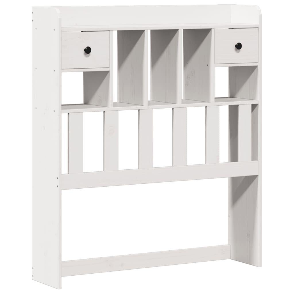 Bed met boekenkast zonder matras grenenhout wit 90x200 cm