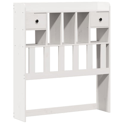 Bed met boekenkast zonder matras grenenhout wit 90x200 cm