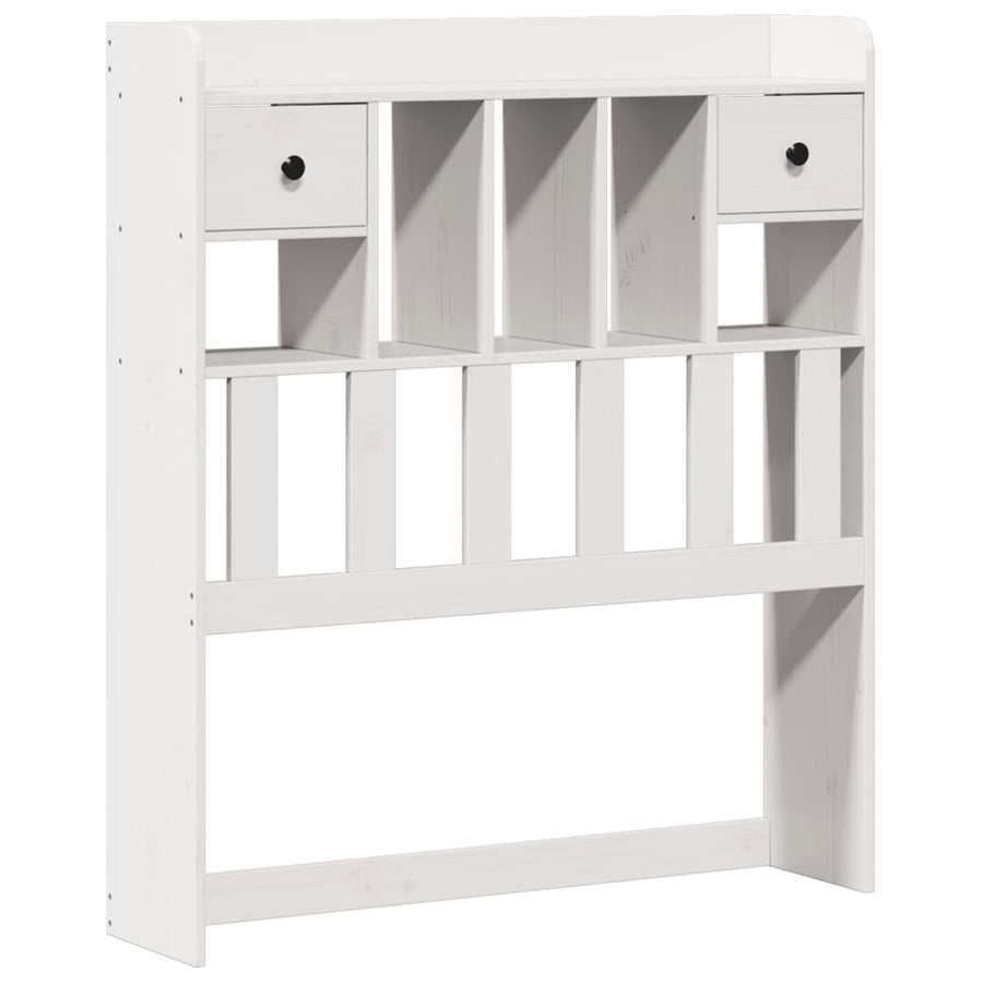 Bed met boekenkast zonder matras grenenhout wit 90x200 cm