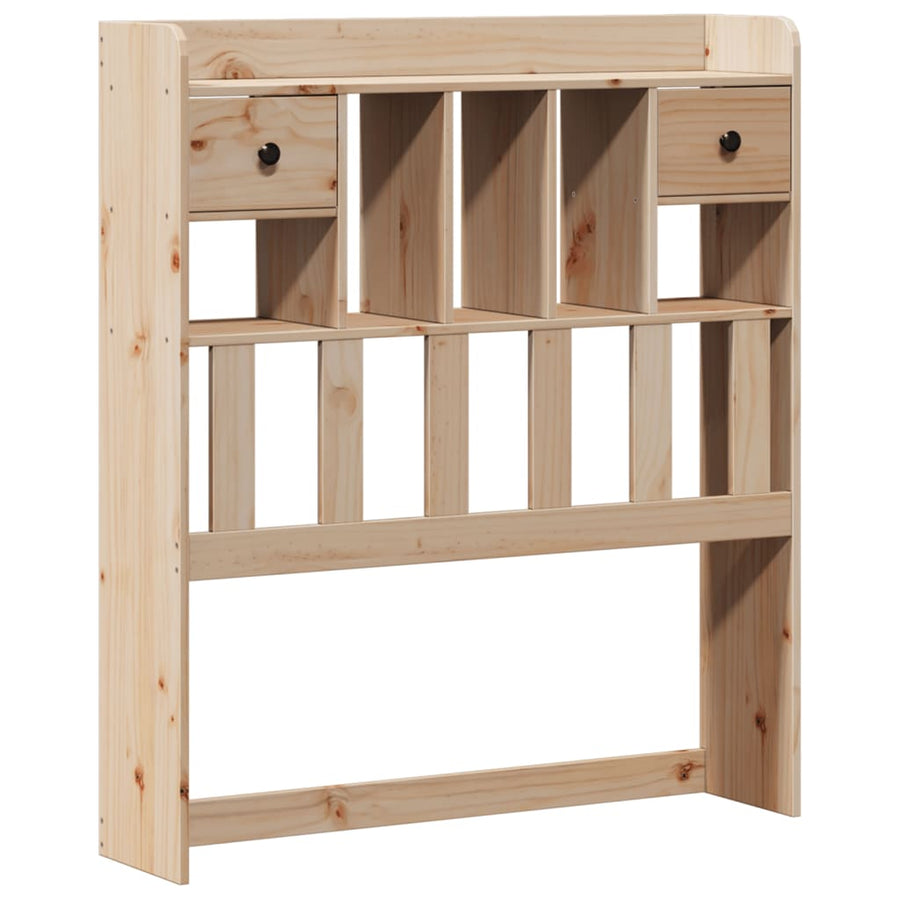 Bed Met Boekenkast Zonder Matras Massief Grenenhout 100 x 200 cm Naturel