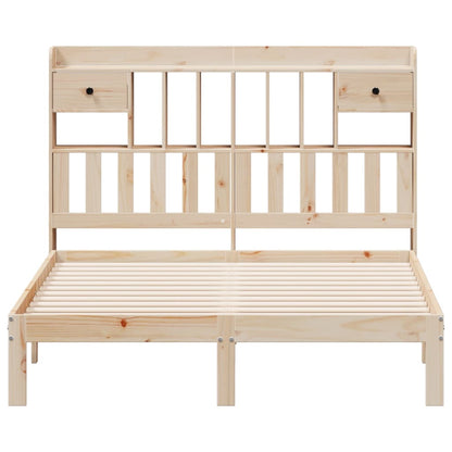 Bed met boekenkast zonder matras massief grenenhout 140x200 cm