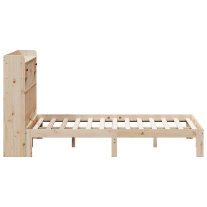 Bed met boekenkast zonder matras massief grenenhout 140x200 cm