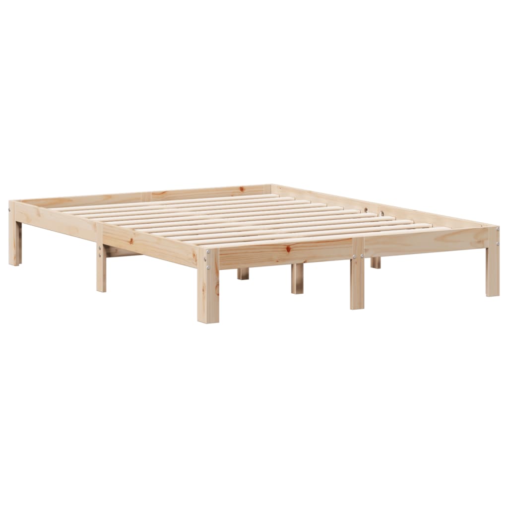 Bed met boekenkast zonder matras massief grenenhout 140x200 cm