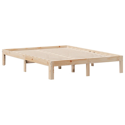 Bed met boekenkast zonder matras massief grenenhout 140x200 cm