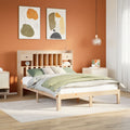 Bed met boekenkast zonder matras massief grenenhout 140x200 cm