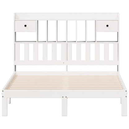 Bed met boekenkast zonder matras grenenhout wit 160x200 cm