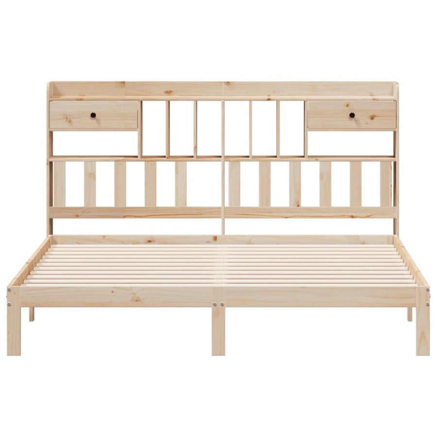 Bed met boekenkast zonder matras massief grenenhout 180x200 cm