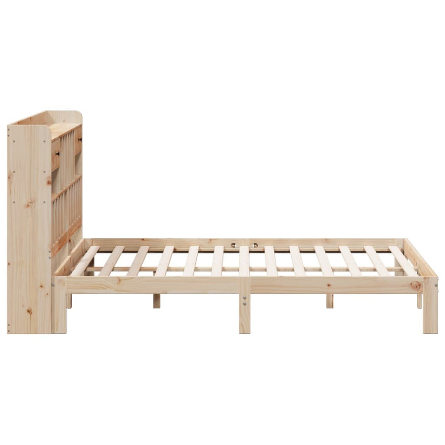 Bed met boekenkast zonder matras massief grenenhout 180x200 cm