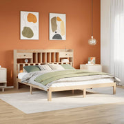 Bed massief grenenhout 180x200 cm met boekenkast