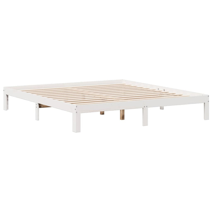 Bed met boekenkast zonder matras grenenhout wit 180x200 cm