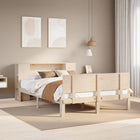 Bed met boekenkast zonder matras massief grenenhout 120x190 cm