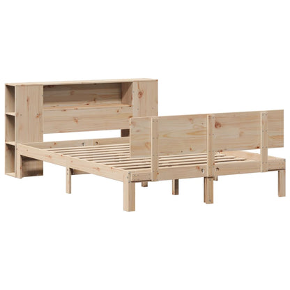Bed met boekenkast zonder matras massief grenenhout 120x200 cm