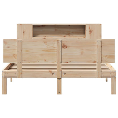 Bed met boekenkast zonder matras massief grenenhout 120x200 cm