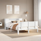 Bed met boekenkast zonder matras grenenhout wit 140x200 cm