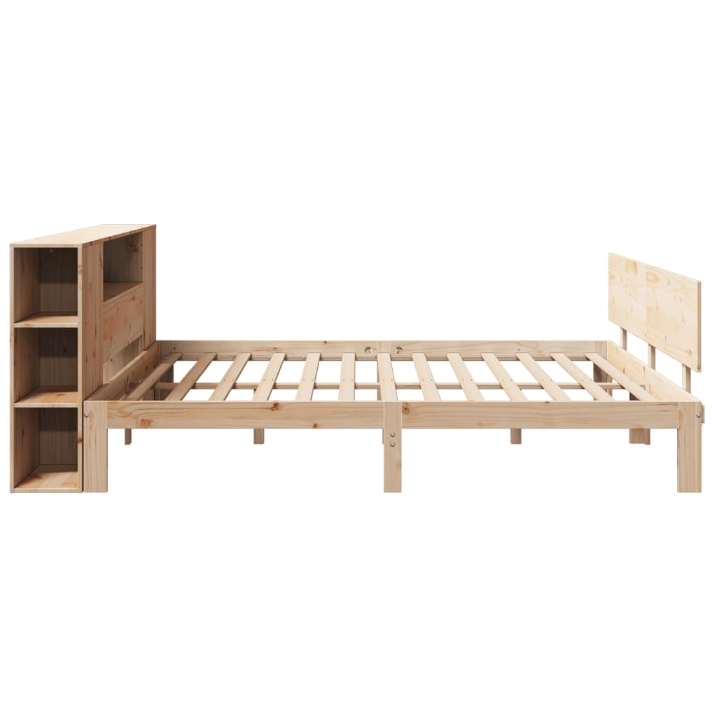 Bed met boekenkast zonder matras massief grenenhout 180x200 cm