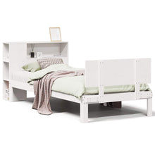 Bed Met Boekenkast Zonder Matras Grenenhout 75 x 190 cm Wit