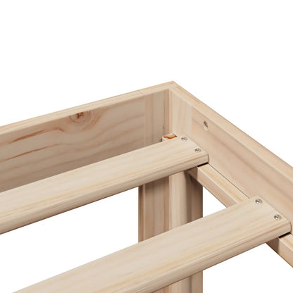 Bed Met Boekenkast Zonder Matras Massief Grenenhout 90 x 190 cm Naturel