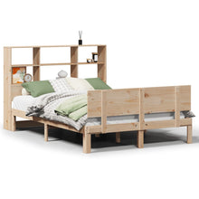 Bed met boekenkast zonder matras massief grenenhout 140x190 cm