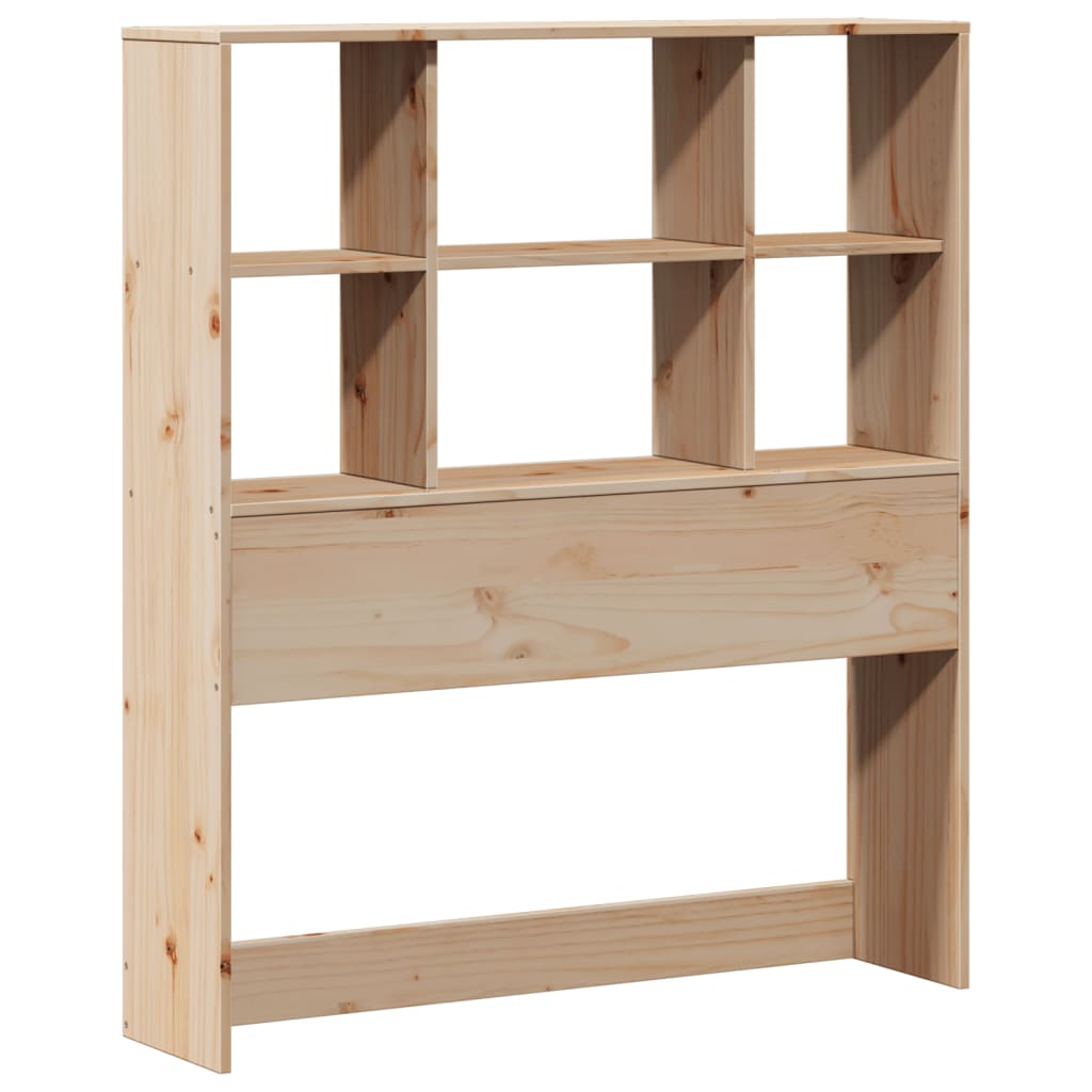 Bed Met Boekenkast Zonder Matras Massief Grenenhout 90 x 200 cm Naturel