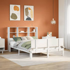 Bed met boekenkast zonder matras grenenhout wit 120x200 cm