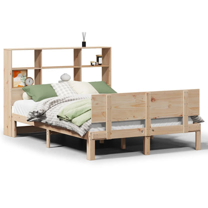 Bed met boekenkast zonder matras massief grenenhout 160x200 cm