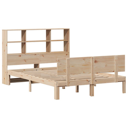 Bed met boekenkast zonder matras massief grenenhout 160x200 cm