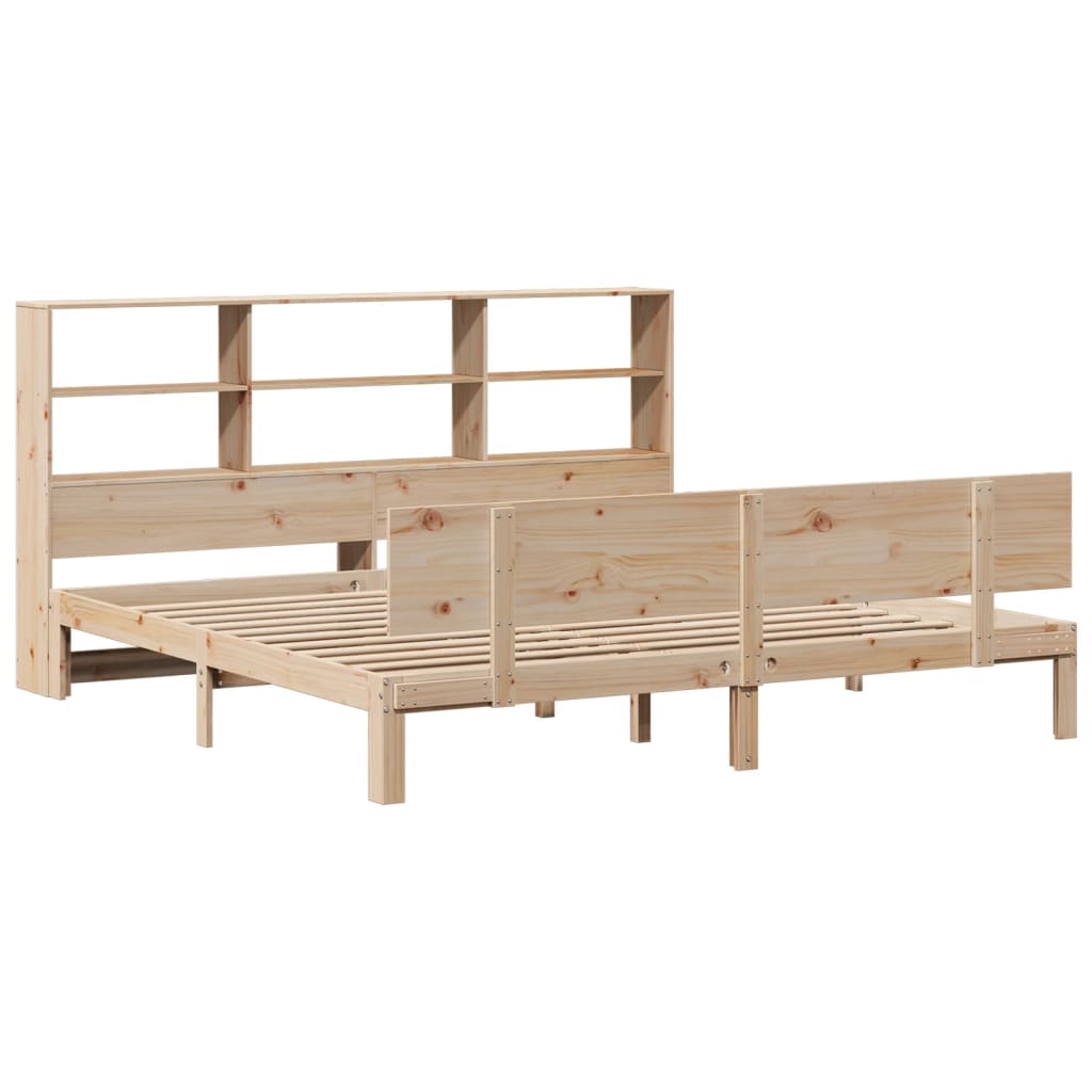 Bed met boekenkast zonder matras massief grenenhout 180x200 cm