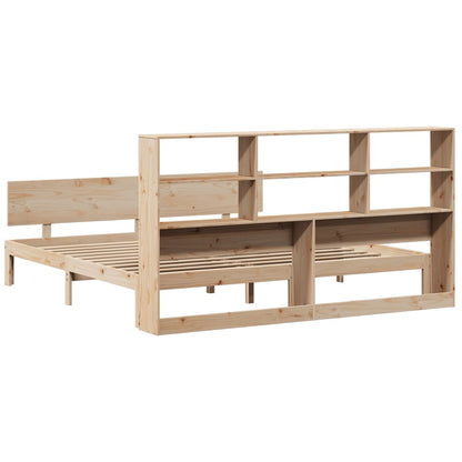 Bed met boekenkast zonder matras massief grenenhout 180x200 cm