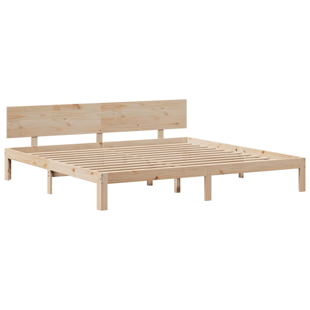 Bed met boekenkast zonder matras massief grenenhout 180x200 cm