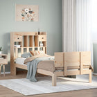 Bed met boekenkast zonder matras massief grenenhout 75x190 cm