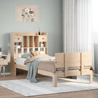 Bed met boekenkast zonder matras massief grenenhout 90x190 cm