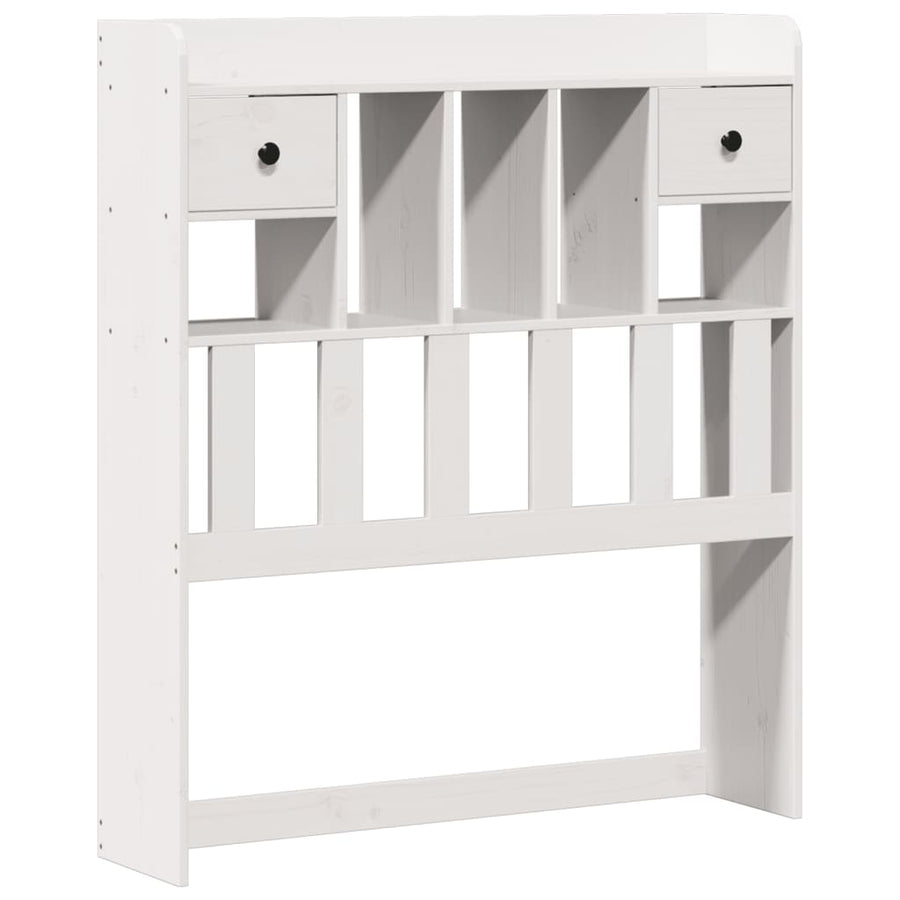 Bed met boekenkast zonder matras grenenhout wit 90x190 cm