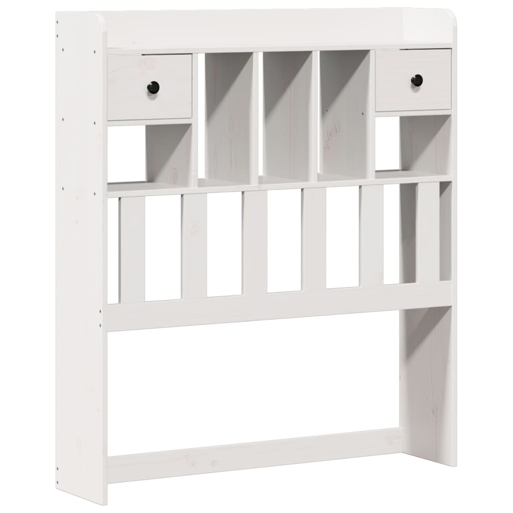 Bed met boekenkast zonder matras grenenhout wit 90x200 cm