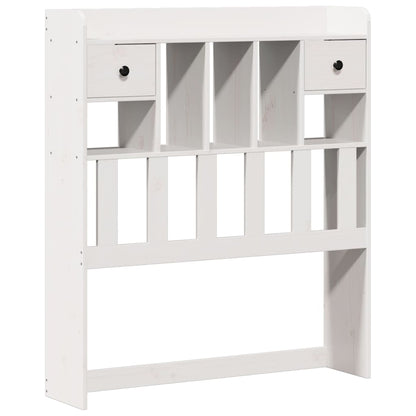 Bed met boekenkast zonder matras grenenhout wit 90x200 cm