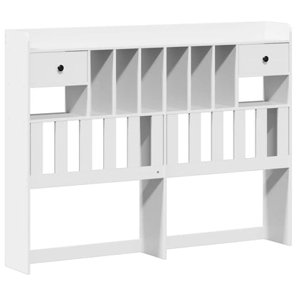 Bed met boekenkast zonder matras grenenhout wit 160x200 cm