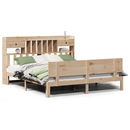 Bed met boekenkast zonder matras massief grenenhout 180x200 cm