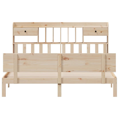 Bed met boekenkast zonder matras massief grenenhout 180x200 cm