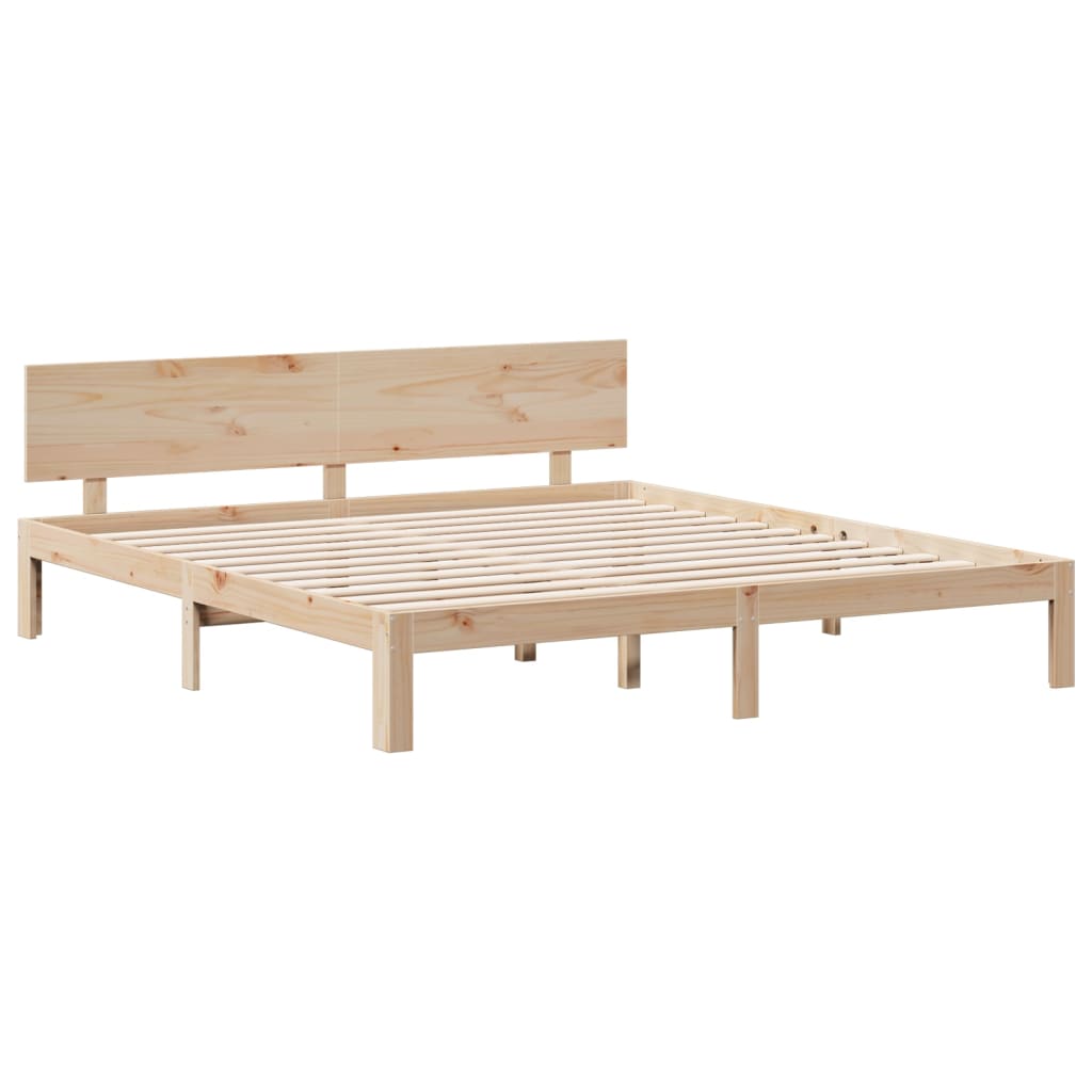 Bed met boekenkast zonder matras massief grenenhout 180x200 cm
