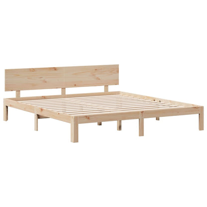 Bed met boekenkast zonder matras massief grenenhout 180x200 cm