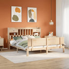 Bed met boekenkast zonder matras massief grenenhout 180x200 cm