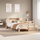 Bed massief grenenhout 135x190 cm met boekenkast