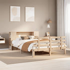 Bed met boekenkast zonder matras massief grenenhout 140x190 cm