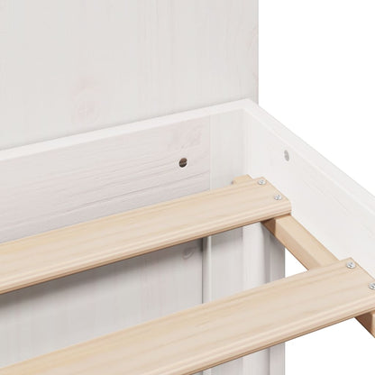 Bed met boekenkast zonder matras grenenhout wit 140x190 cm