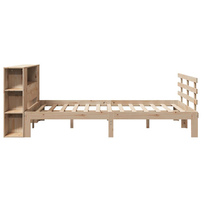 Bed met boekenkast zonder matras massief grenenhout 150x200 cm
