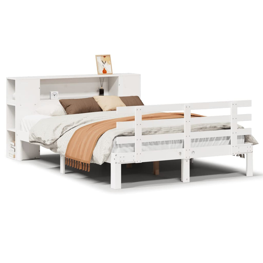 Boekenkastbed zonder matras Wit 160x200cm Massief grenenhout
