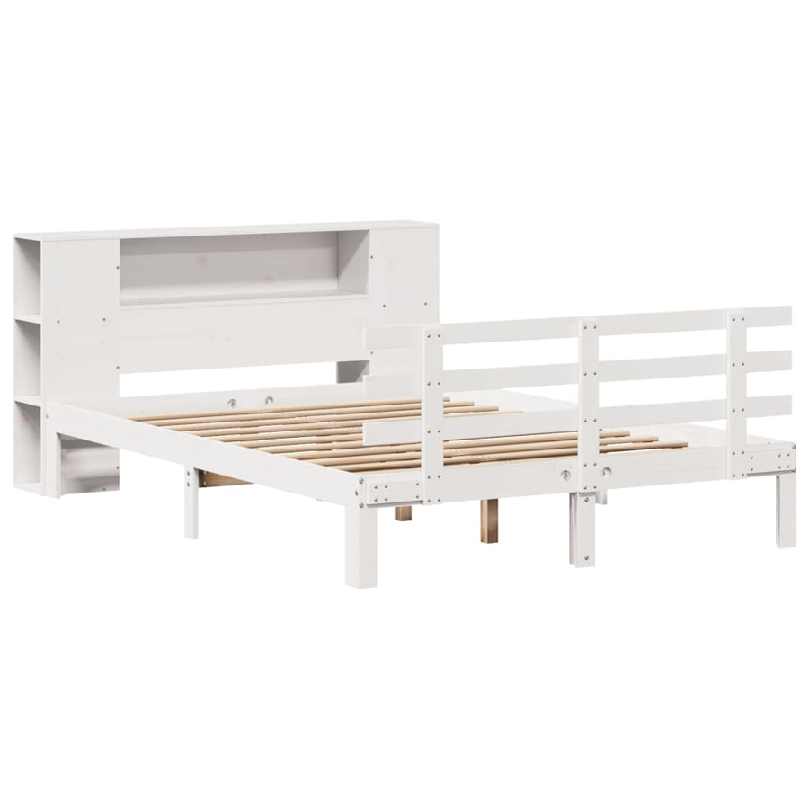 Boekenkastbed zonder matras Wit 160x200cm Massief grenenhout