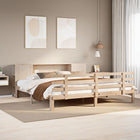 Bed met boekenkast zonder matras massief grenenhout 180x200 cm